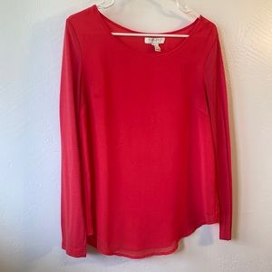 Womens long sleeve red top